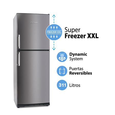Heladera con Super Freezer XL 311 Lts. Arriba Color Acero KFA-3494/7